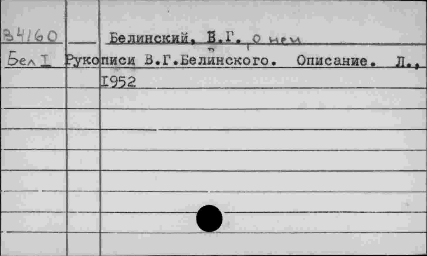 ﻿з>Шо		Белинский. В.Г. о игм
5ел X	?уко	Т>	! писи В.Г.Белинского. Описание. Л..
		1952
		
		
		
		
		
		
		
		